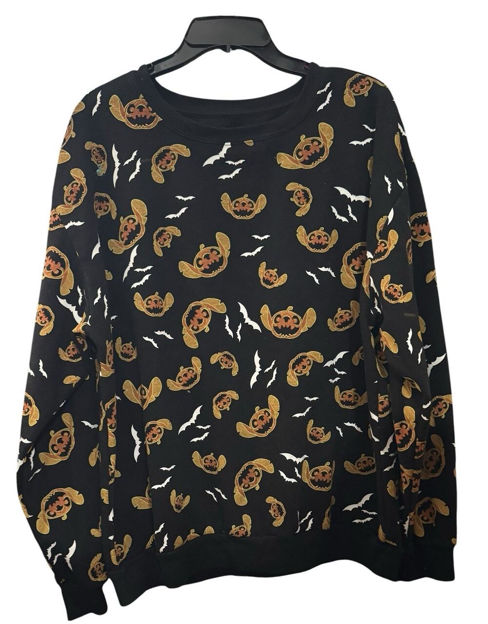 Disney Stitch Pumpkin Jack o lanterns Bats Halloween Sweatshirt Juniors 3XL 21